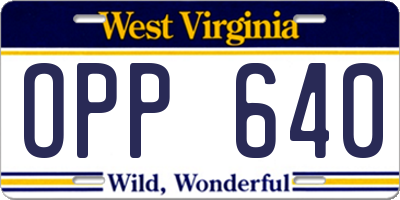 WV license plate OPP640