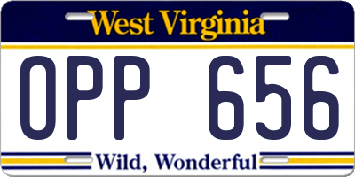 WV license plate OPP656