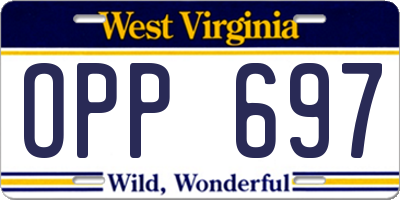 WV license plate OPP697