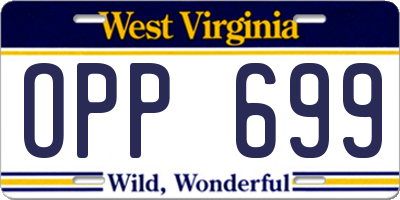 WV license plate OPP699