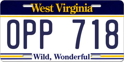 WV license plate OPP718