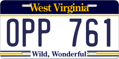 WV license plate OPP761