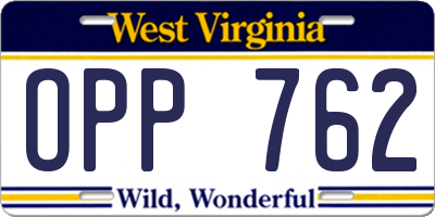 WV license plate OPP762