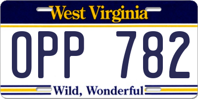 WV license plate OPP782
