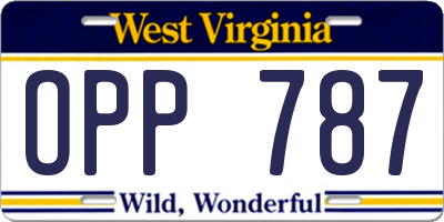 WV license plate OPP787