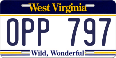 WV license plate OPP797