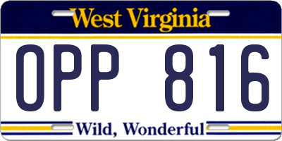 WV license plate OPP816