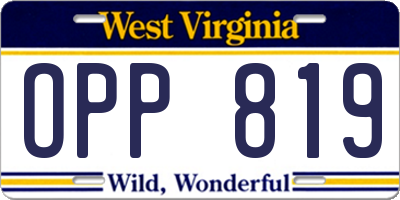 WV license plate OPP819