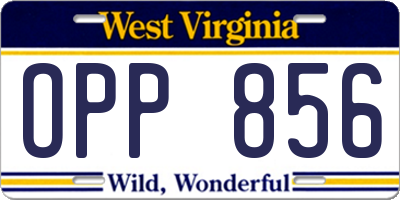 WV license plate OPP856