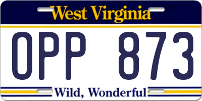 WV license plate OPP873