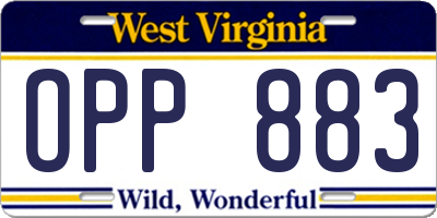 WV license plate OPP883