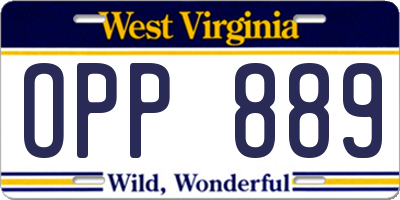 WV license plate OPP889