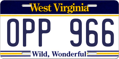 WV license plate OPP966