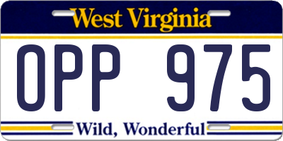 WV license plate OPP975
