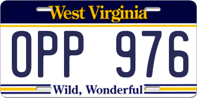 WV license plate OPP976