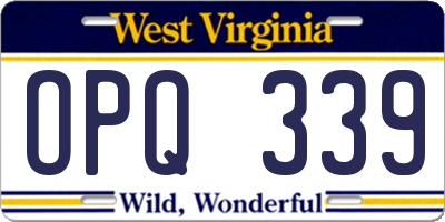 WV license plate OPQ339