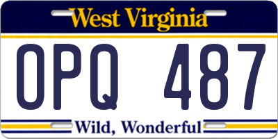 WV license plate OPQ487