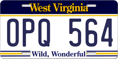 WV license plate OPQ564