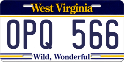 WV license plate OPQ566