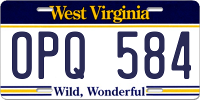 WV license plate OPQ584