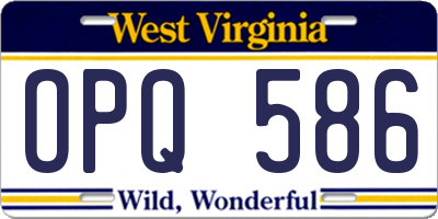 WV license plate OPQ586
