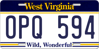 WV license plate OPQ594