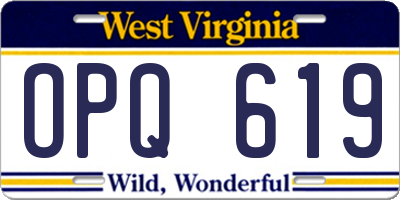 WV license plate OPQ619