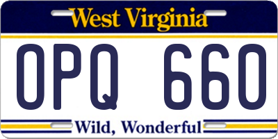 WV license plate OPQ660