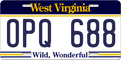 WV license plate OPQ688