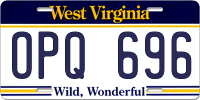 WV license plate OPQ696