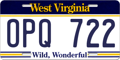 WV license plate OPQ722