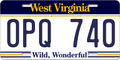 WV license plate OPQ740