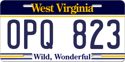 WV license plate OPQ823