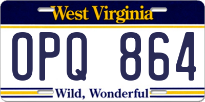 WV license plate OPQ864