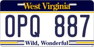 WV license plate OPQ887