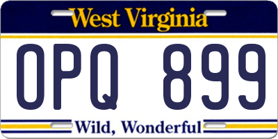 WV license plate OPQ899