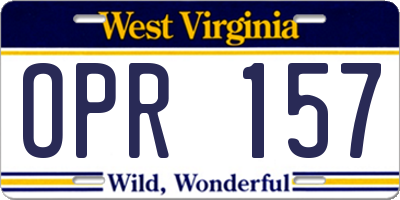 WV license plate OPR157