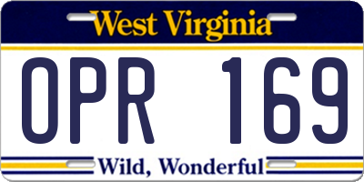 WV license plate OPR169