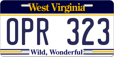 WV license plate OPR323