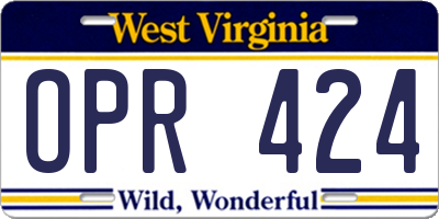 WV license plate OPR424