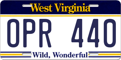 WV license plate OPR440