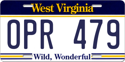 WV license plate OPR479