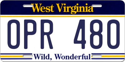 WV license plate OPR480