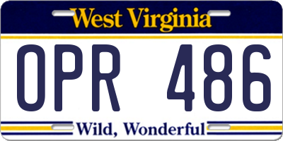 WV license plate OPR486