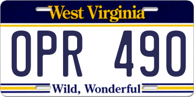 WV license plate OPR490