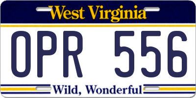WV license plate OPR556