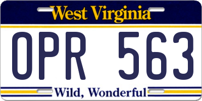 WV license plate OPR563