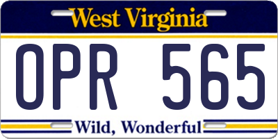 WV license plate OPR565