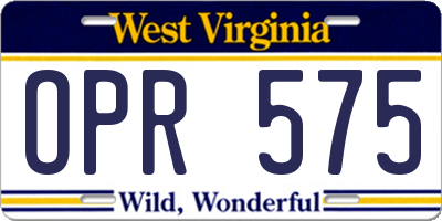 WV license plate OPR575