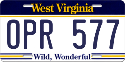 WV license plate OPR577